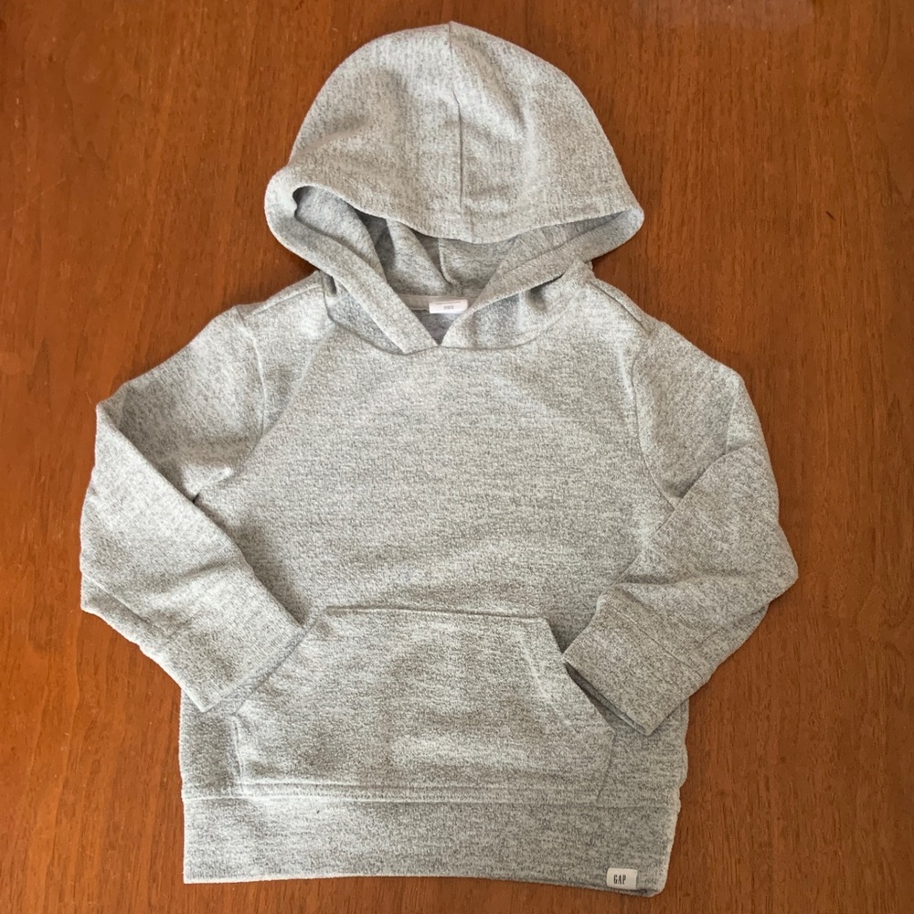 🍊5/$25 GAP Light Gray Heathered Kids Hoodie size 3T